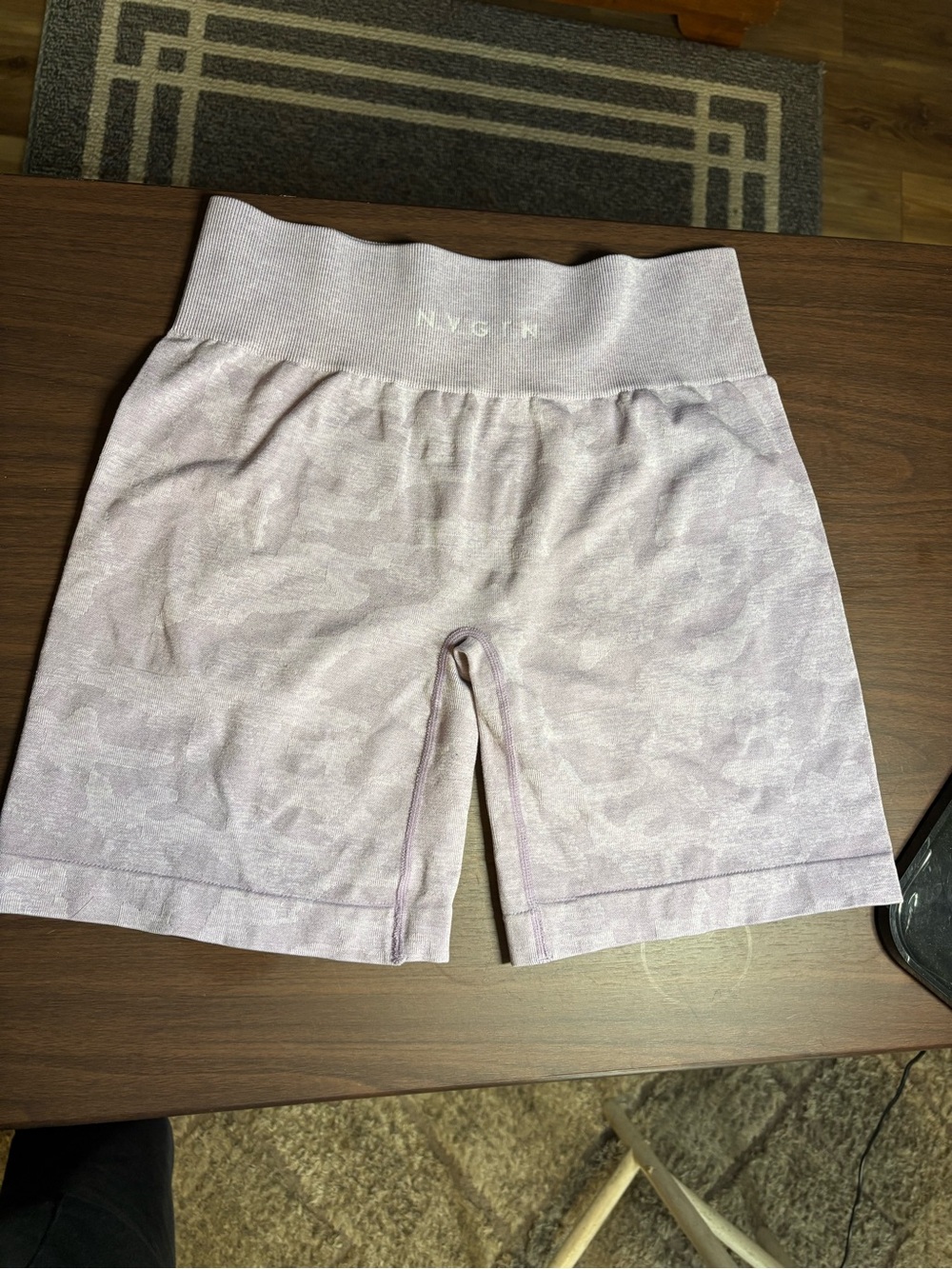 NVGTN Lilac Camo High-Rise Shorts